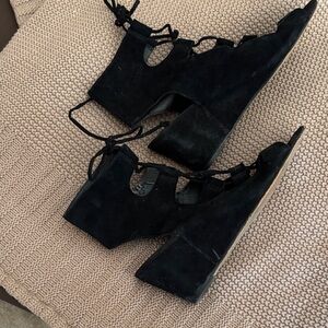 Dolce & Gabbana Black Lace-Up Boots